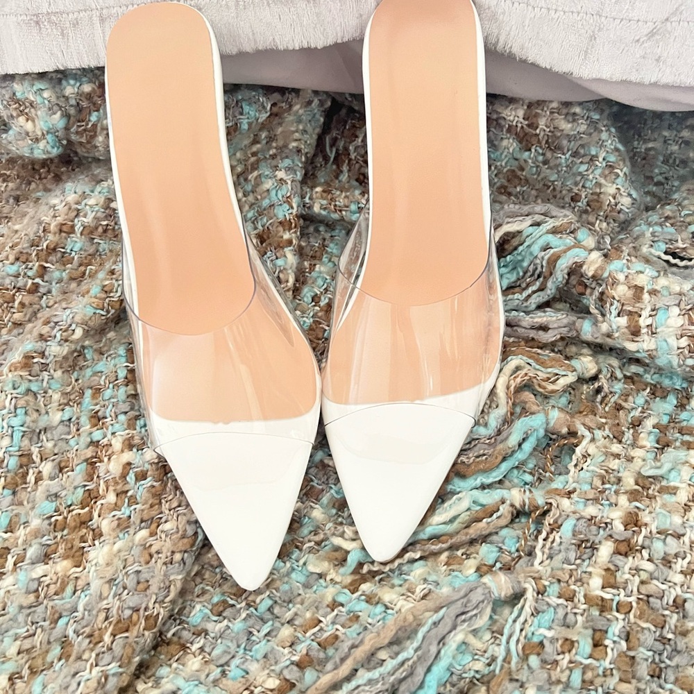 Elegant White Women's Mules.. I have two pairs 8 each